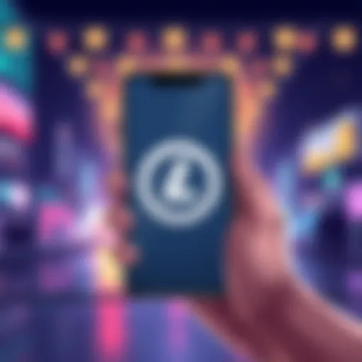 Illustration of a smartphone displaying Cake Wallet with Litecoin logo, highlighting transaction speed