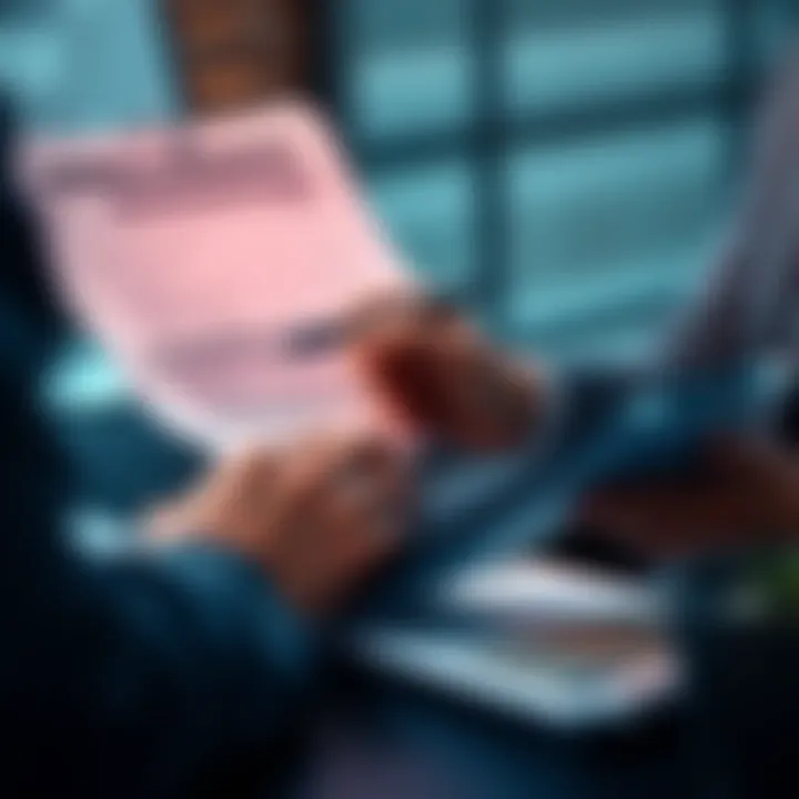 A person analyzing tax documents and calculating cost basis for four different distributions using a calculator and notepad.