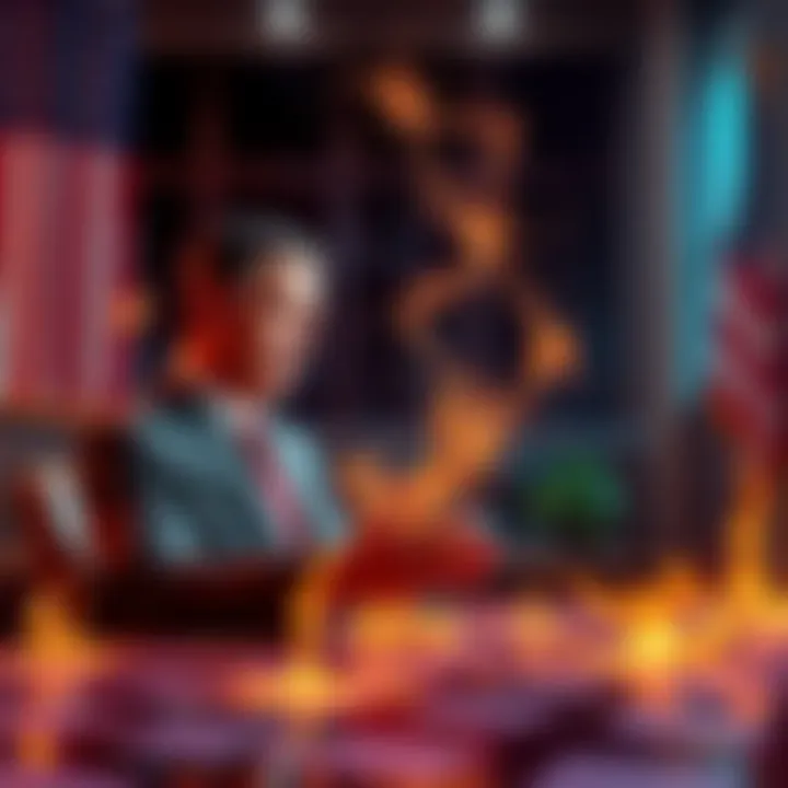 A graphic illustrating the tension between political contributions and patent law reforms