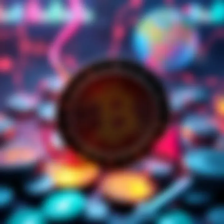 A visual representation of Stablecorp's Canadian dollar-backed stablecoin, qCAD, with symbols of currency and digital finance, illustrating interest earning in a secure environment.