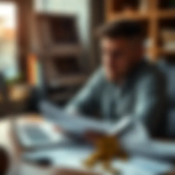 Canadian investor with memecoins A Canadian investor looks frustrated while reviewing memecoin trading charts and tax documents at a desk, surrounded by financial papers and a laptop showing graphs.