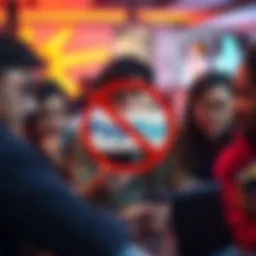 A group of Canadian gamers looking frustrated while checking their payment options on gaming platforms with a PayPal logo visible but crossed out, showing their inability to cash out.