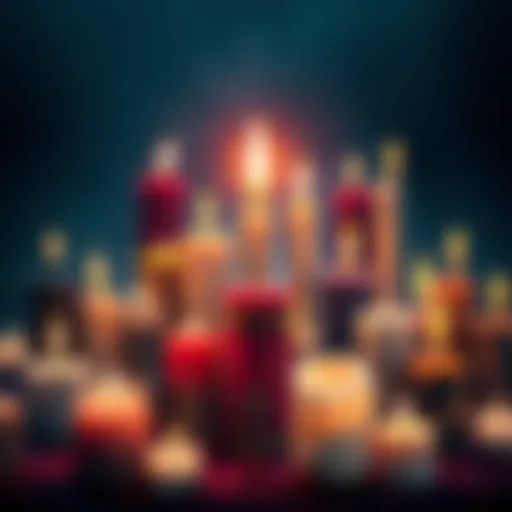 A collage showing candles from various historical periods to modern designs, highlighting their evolution in style and use.