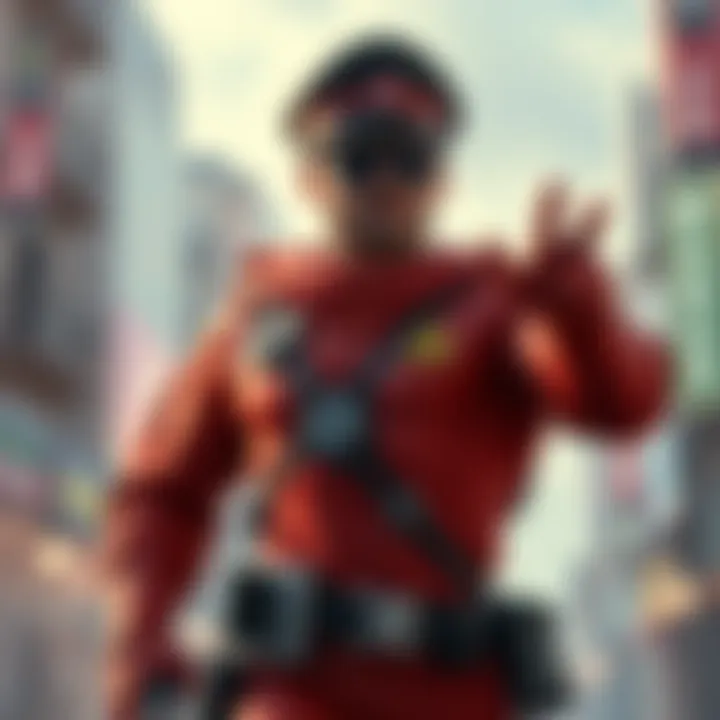 A strong character symbolizing safety and bravery, ready for action in movies and games. Bright colors and a fun design capture the essence of meme culture.