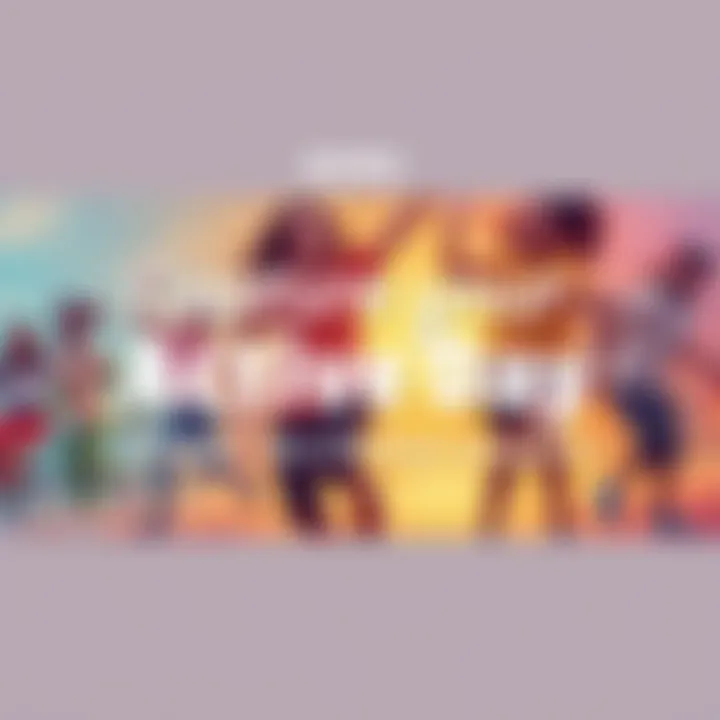 Vibrant depiction of community members engaging in various physical activities, showcasing joy and community spirit.