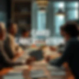 A group of people discussing card cancellation and staking requirements at a table filled with documents and a canceled card on display.