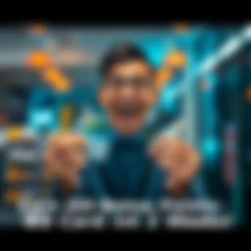 A person holding multiple credit and debit cards while looking excited about a rewards promotion