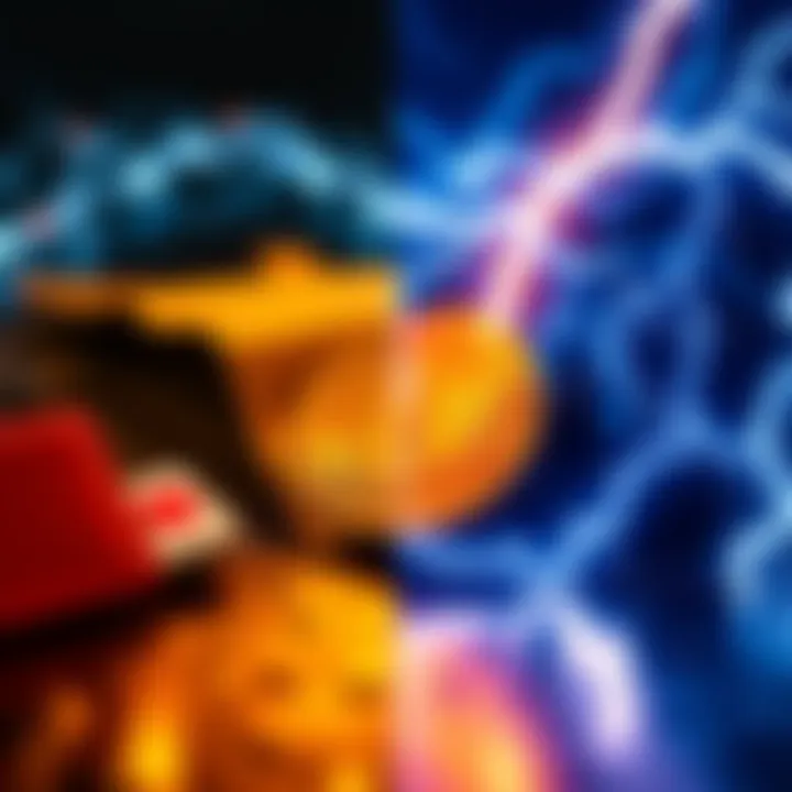 A split image showing traditional card networks on one side with credit cards and a digital wallet, and Bitcoin Lightning Network on the other side with a Bitcoin symbol and lightning bolts.