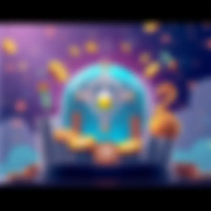 Cardano ADA as a Banker Illustration of Cardano's logo with a banking theme, showing coins and financial symbols around it