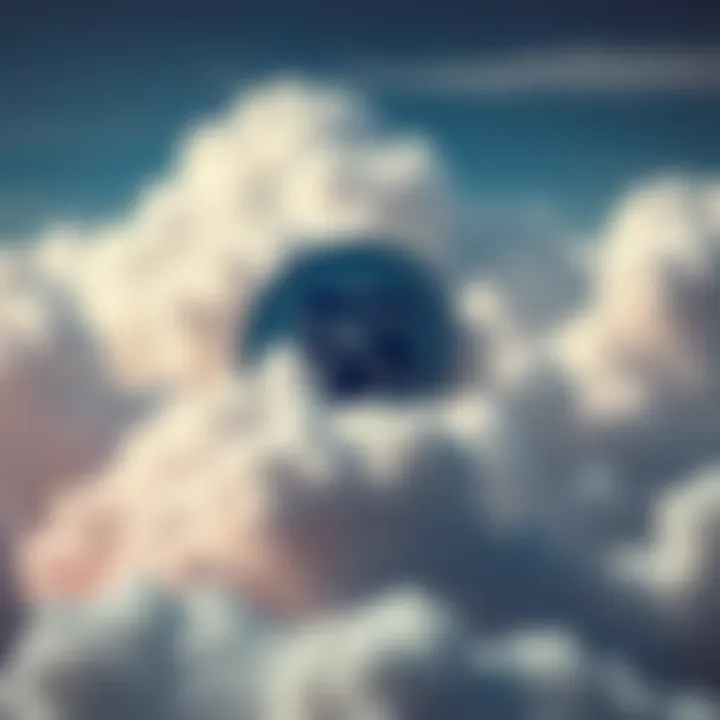 A visual representation of Cardano cryptocurrency with clouds in the background, symbolizing recent developments and rumors.