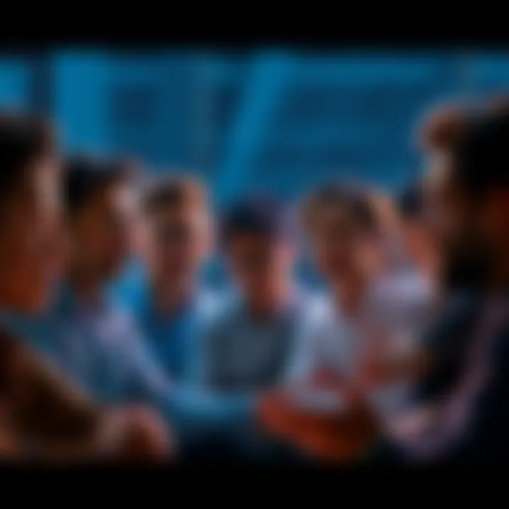People discussing Cardano's potential for 2028 with optimistic and concerned expressions