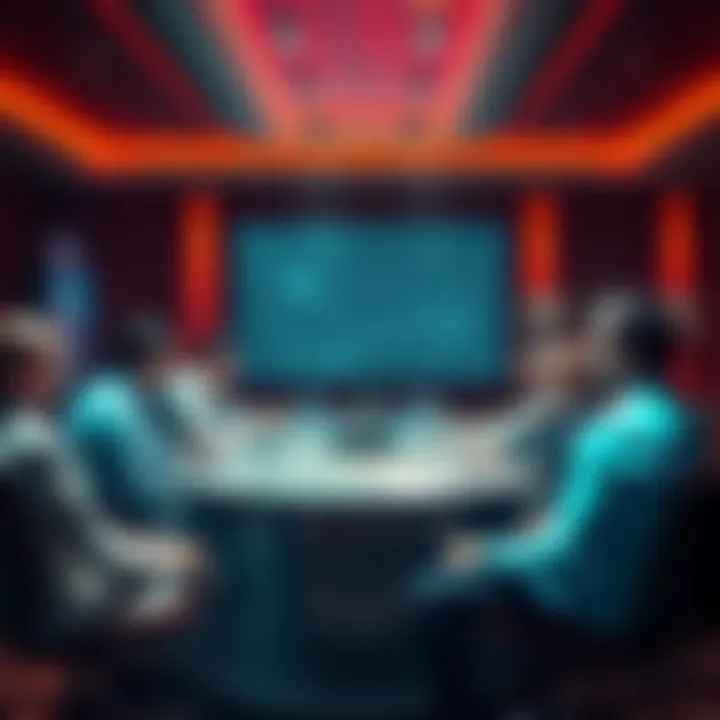 People discussing Cardano governance challenges at a roundtable.