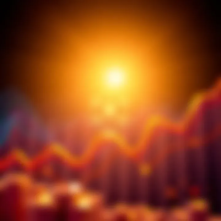 Cardano logo placed against a background showing an upward trend graph, symbolizing growth potential in cryptocurrency market