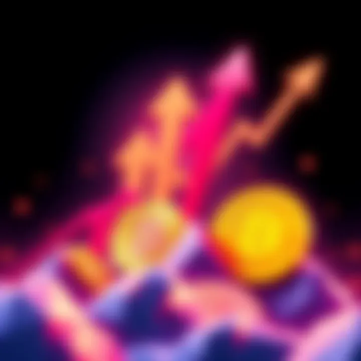 Cardano Growth with USDCx Illustration showing the growth of Cardano with USDCx, featuring upward arrows and digital currency symbols