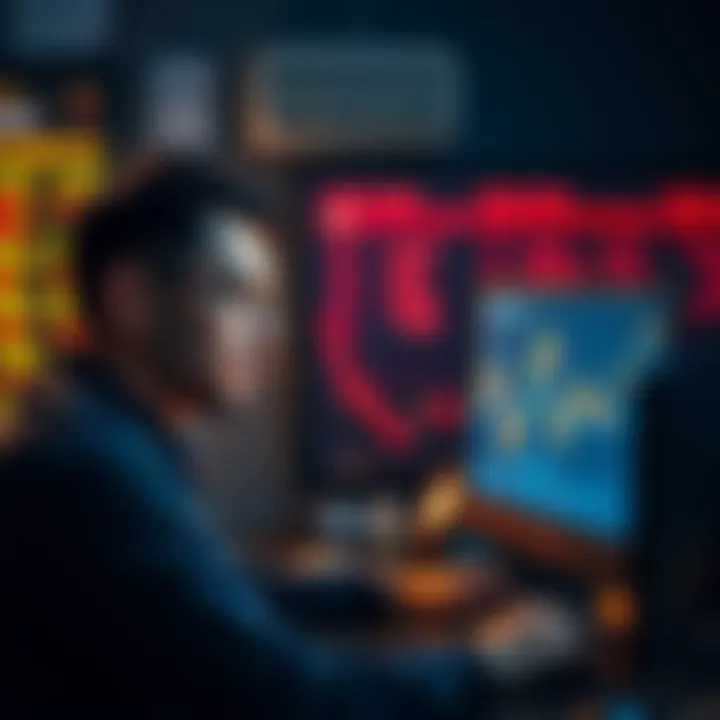 A distressed investor looking at a computer screen showing a significant drop in Cardano value after a failed asset swap.