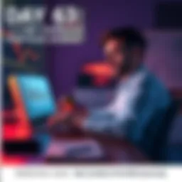 Individual sitting at a desk with a laptop open, looking disappointed while reviewing Cardano's performance charts and notes, showing emotions of concern and contemplation