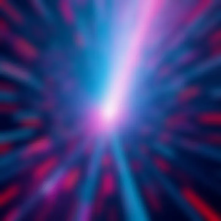 Illustration showing a digital representation of Cardano network with speeding transactions