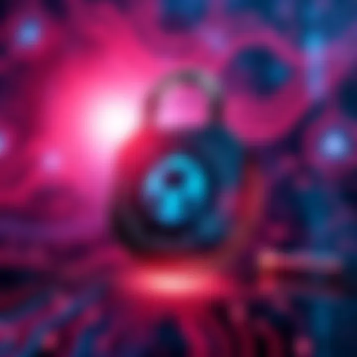 Illustration of a digital lock symbolizing Cardano's efforts in post-quantum cryptography as it prepares for future security challenges.