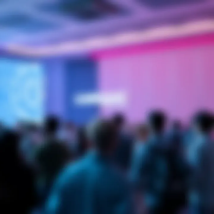 A group of people attending the Cardano Summit in 2022, engaging in discussions about Cardano's future and Project Catalyst.