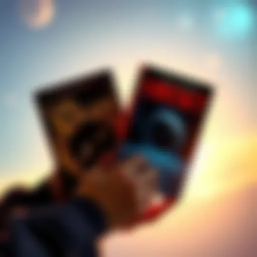 A person holds two books, 'Cosmos' and 'Contact' by Carl Sagan, pondering which one to read next.