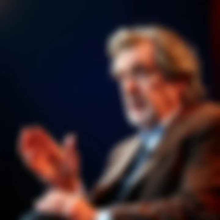 Carl Sagan during an interview with Charlie Rose in 1995, expressing his warning about societal issues.