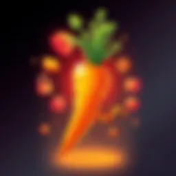 Illustration showing a carrot symbolizing the Carrot update for Monero, with security icons and wallet imagery around it.