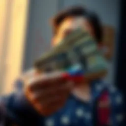 A person holding cash with a pleading expression, seeking help to convert it into USDT for cryptocurrency transactions in Nicaragua.
