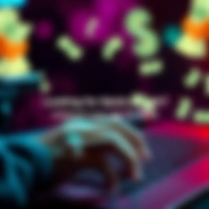 A graphic showing a person typing their age in a comment section, with cash symbols in the background, indicating a cash giveaway