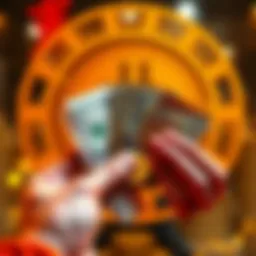 A person holding cash and gold coins with a Bitcoin logo in the background, symbolizing private transactions in the Kanto region.