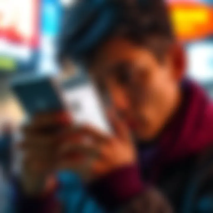 A person looking at a smartphone screen displaying a new cash out menu interface, showing confusion while trying to locate transaction details.