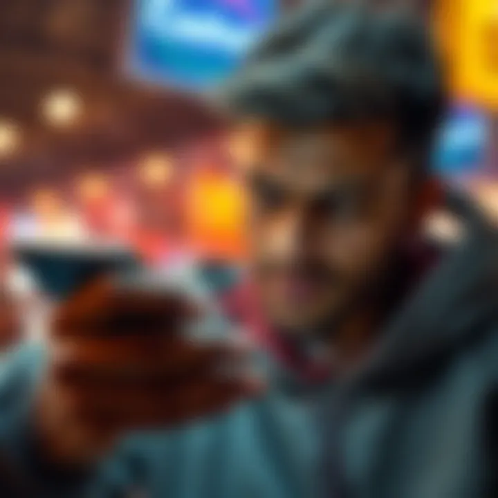 Close-up of a person looking frustrated while trying to cash out using the Atlas Earth app on their phone