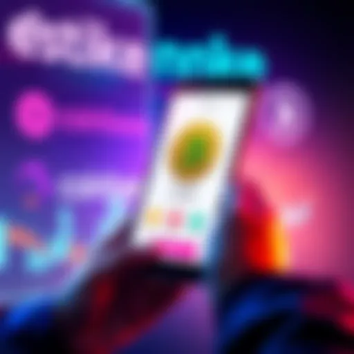 A person using Cashapp on their smartphone to buy bitcoin, with competitor logos like Strike and Coinbase visible in the background.