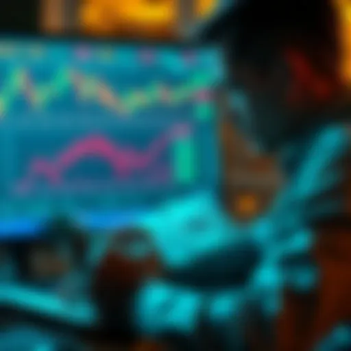 A person looking at cryptocurrency charts on a laptop while holding cash, representing the process of converting digital earnings to fiat money.