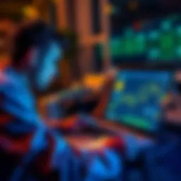 A person analyzing cryptocurrency on a laptop with Memecoins displayed on the screen, looking focused and taking notes.