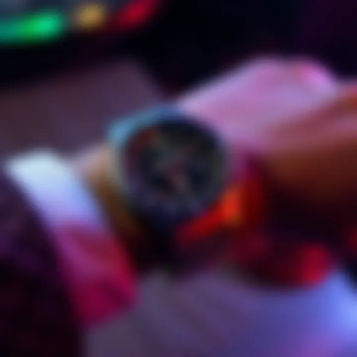A close-up of a Casio tank watch worn on a slender wrist, highlighting its size and design.