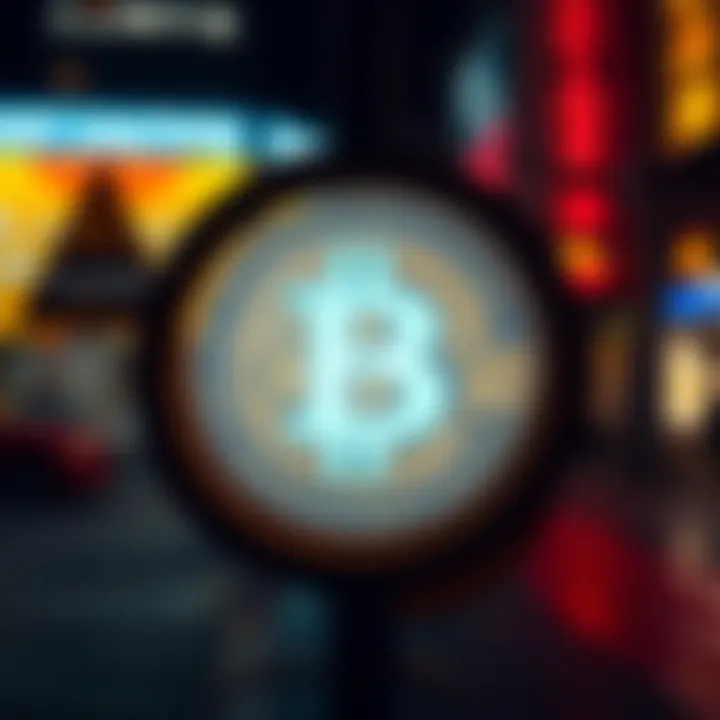 A caution sign featuring the Bitcoin logo, symbolizing the risks of investing in cryptocurrency.