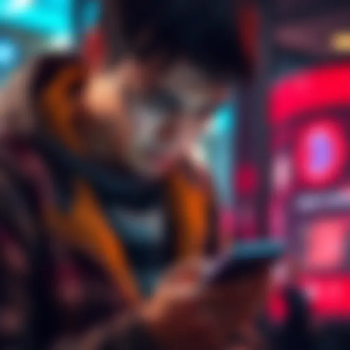 A frustrated user looking at a CB app on their phone, symbolizing fund transfer issues and purchase limits