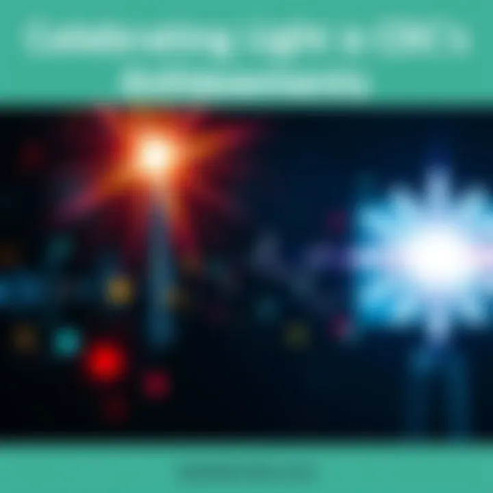 Celebrating CDC's Achievements A glowing representation of the CDC's positive contributions with elements that symbolize public health achievements