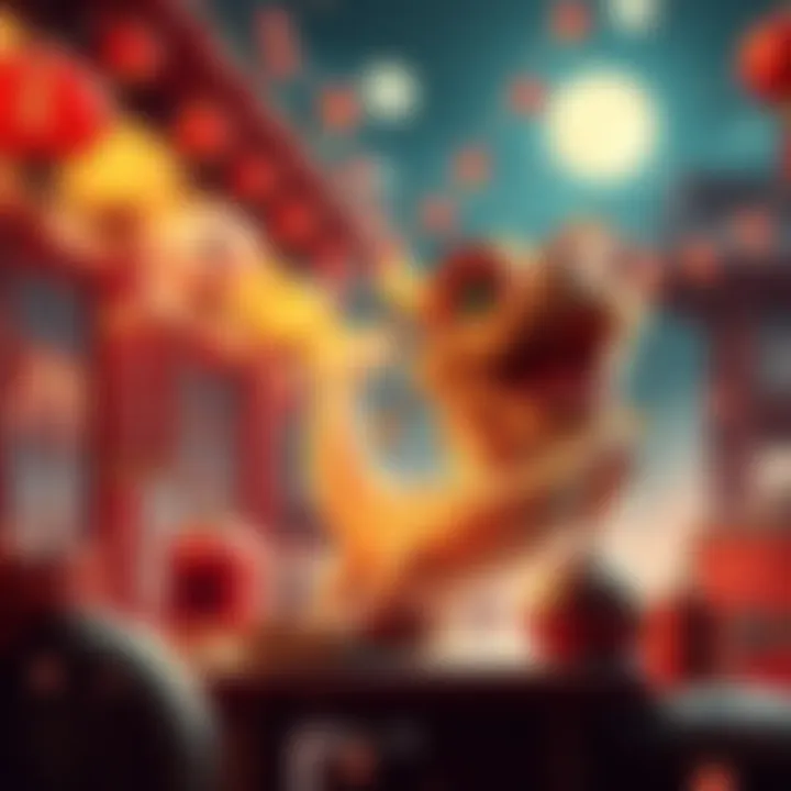 A festive image representing Chinese New Year with decorations, a dragon, and crypto symbols, promoting BitMart's rewards for new users.