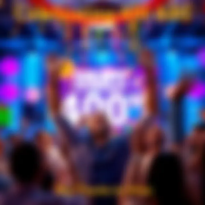 A person joyfully celebrating their achievement of 400 AB with a big smile and raised arms, surrounded by friends and colorful decorations.