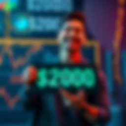 Celebrating $2000 Achievement A person smiles while holding a celebration sign for reaching $2000 on a user board