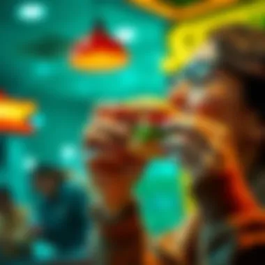 A person enjoying a Subway sandwich while holding a month badge earned from survey participation