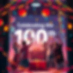 A group of excited collectors celebrating the arrival of a Legendary parcel, with colorful decorations and confetti in the background.