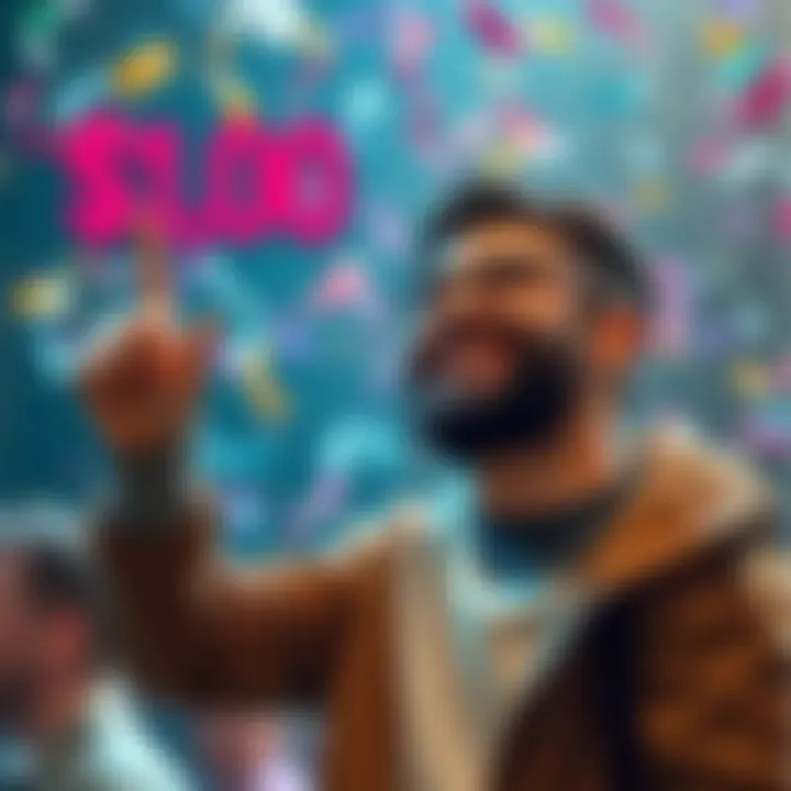 Person celebrating reaching $1000 with confetti and a big smile, ready to aim for $2000.