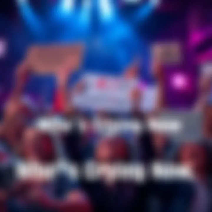 Supporters celebrating with signs and smiles after the case dismissal