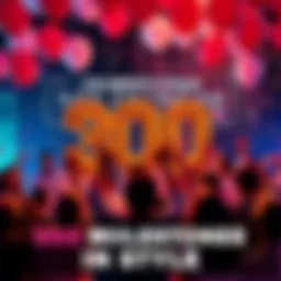 People celebrating a milestone with balloons and confetti