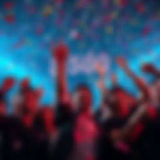 People celebrating their achievement of joining the $500 club with confetti and smiles