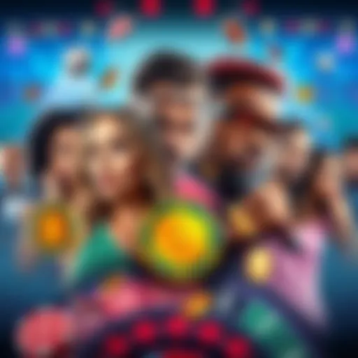 A collage of celebrities promoting crypto gambling with images of casino chips and sports betting graphics in the background