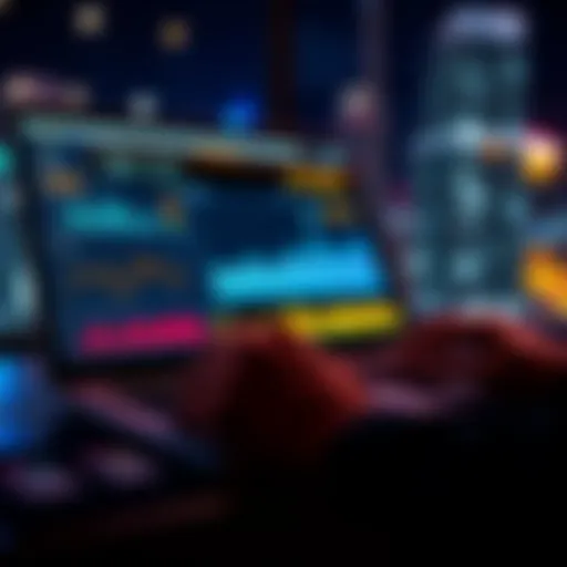 A user entering Celsius distribution data into Koinly on a laptop with charts and graphs displayed on the screen