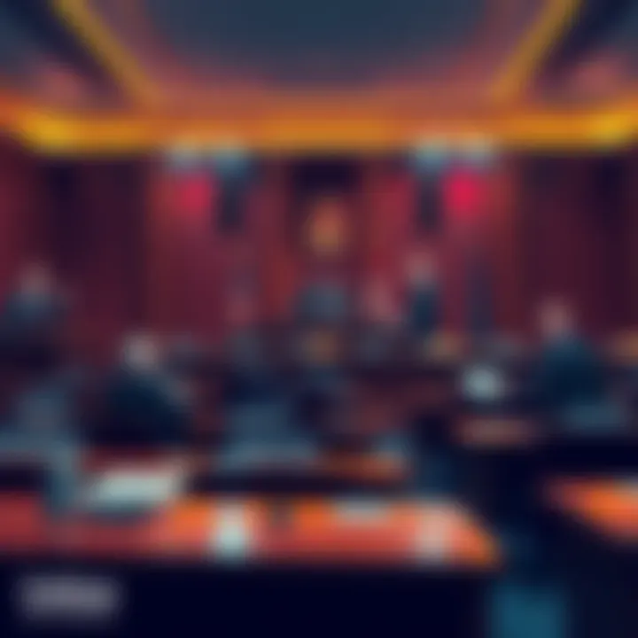A courtroom scene with a judge presiding over a case involving Celsius Network and Tether, depicting legal documents and attorneys presenting arguments.